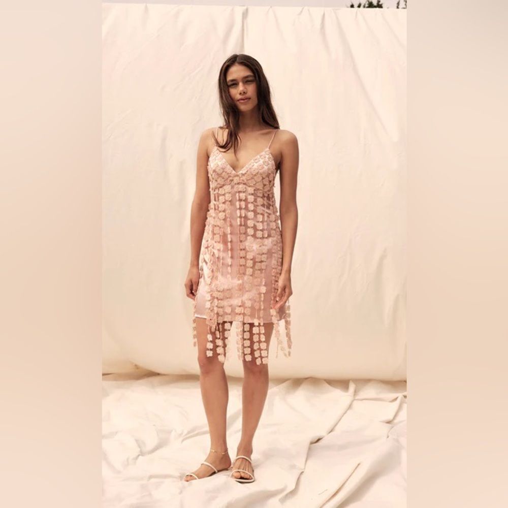 Anthropologie x Saylor Fringe Mini Slip Dress/ size XS - Picture 5 of 14